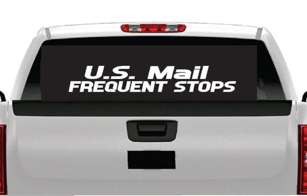 U.S. Mail Frequent Stops Banner Car Window Decal Sticker Rural Carrier