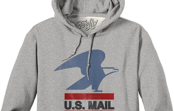 Men’s Faded U.S. Mail Eagle Hoodie – Hooded USPS Logo Sweatshirt